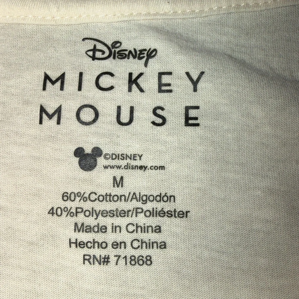 Disney Juniors' Mickey & Friends Printed T-Shirt Beige Size M STAIN) - Picture 4 of 6